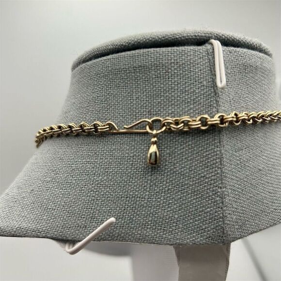 Vintage Gold Tone Cream Acrylic Floral Leaf Beaded Short Necklace 16" Unique - Picture 5 of 9